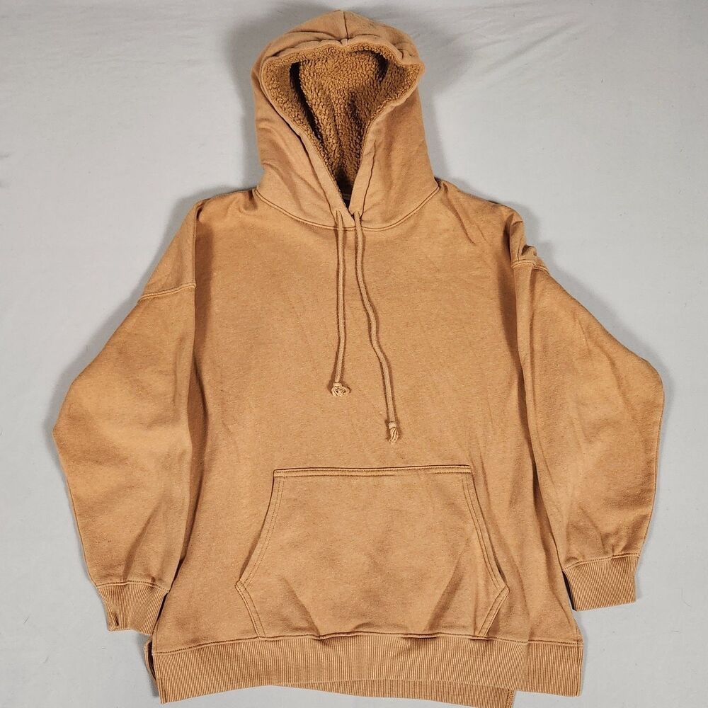 American Eagle Ahh-Mazingly Soft Hoodie Sherpa Lined Tan Mens M